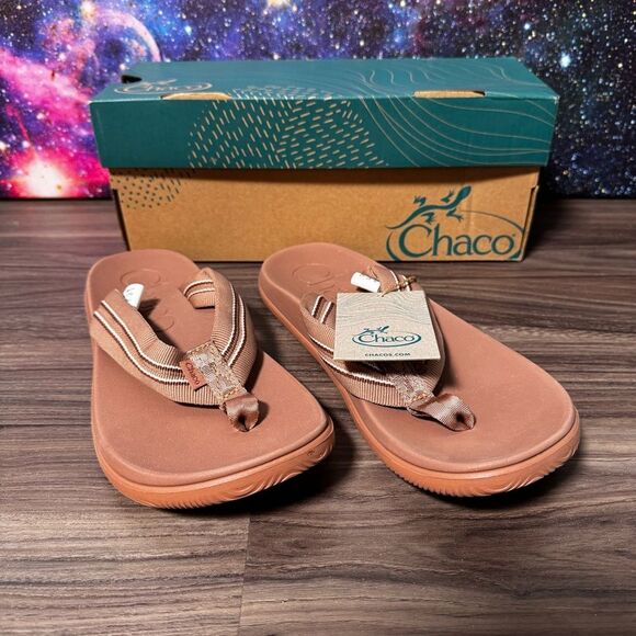 New! Chaco Womens Chillos Flip Sadie Clay Slip On Brown Thong Sandals Sz 7 NIB - Picture 1 of 7